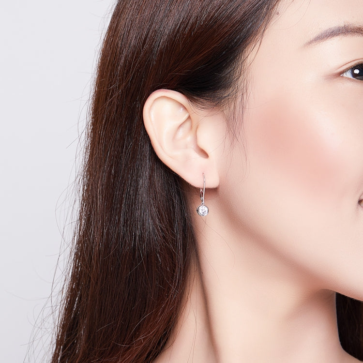 ต่างหูเงินสเตอร์ลิง S925 ต่างหูเพชรสังเคราะห์เรียบง่าย, SCE747
