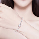 สร้อยข้อมือดาวเงินสเตอร์ลิง S925 DIY สร้อยข้อมือลูกปัด, 17 ซม., 19 ซม.