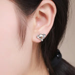 ต่างหูผู้หญิงหินมีค่าเงินสเตอร์ลิงโคอาล่า SCE381