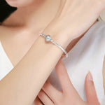สร้อยข้อมือเงินสเตอร์ลิง S925 ชีวิตประณีต ฝังอัญมณี, 17 ซม., 18 ซม., 19 ซม., 20 ซม.