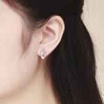 ต่างหูแมวเงินสเตอร์ลิง S925 เรียบง่าย มีสไตล์ สำหรับผู้หญิง, SCE450