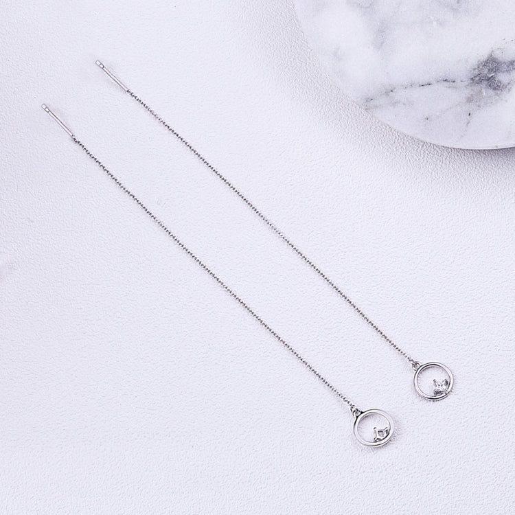 ของขวัญวันวาเลนไทน์ ต่างหูเงินสเตอร์ลิง S925 แบบเรียบง่าย, SCE080