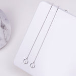 ของขวัญวันวาเลนไทน์ ต่างหูเงินสเตอร์ลิง S925 แบบเรียบง่าย, SCE080