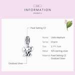 จี้รูปช้างเงินสเตอร์ลิง S925 อุปกรณ์เสริมสร้อยข้อมือ DIY