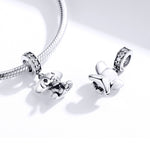 จี้รูปช้างเงินสเตอร์ลิง S925 อุปกรณ์เสริมสร้อยข้อมือ DIY