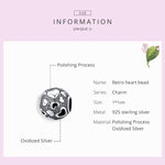 สร้อยข้อมือ DIY ลูกปัดเงินสเตอร์ลิง S925 รูปหัวใจวินเทจ Love