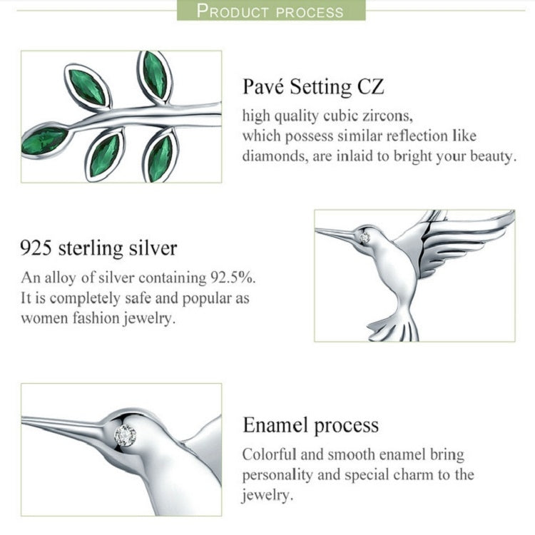 สร้อยคอเงินสเตอร์ลิง S925 Hummingbird Greetings สร้อยคอซิริโคนา SCN217