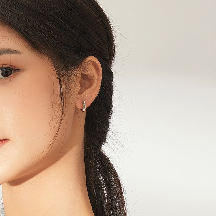 ต่างหูเรียบง่าย เงินสเตอร์ลิง S925 ต่างหูดาว SCE873