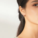 ต่างหูเรียบง่าย เงินสเตอร์ลิง S925 ต่างหูดาว SCE873