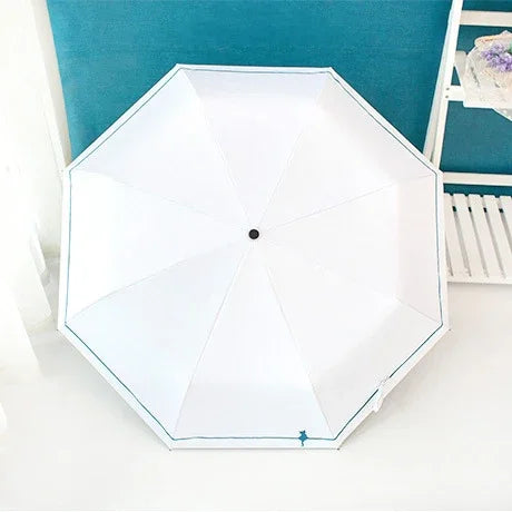 ร่มกันแดดและกันฝนขนาดเล็กสไตล์ธรรมชาติ สีดำ พลาสติก ป้องกันรังสียูวี แบบแมนนวลและอัตโนมัติ