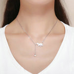 สร้อยคอแมวเหมียวน่ารักเงินสเตอร์ลิง S925 พร้อมซิอร์คอน, SCN232