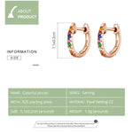 ต่างหูรุ้งเงินสเตอร์ลิง S925 ต่างหูซิทริน, โรสโกลด์, ทอง, ขาว