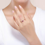 แหวนเงินสเตอร์ลิง S925 แหวนแฟชั่นรูปหัวใจเต้น, 6, 7, 8