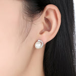 ต่างหูมุก เครื่องประดับ เงินสเตอร์ลิง S925, SCE021