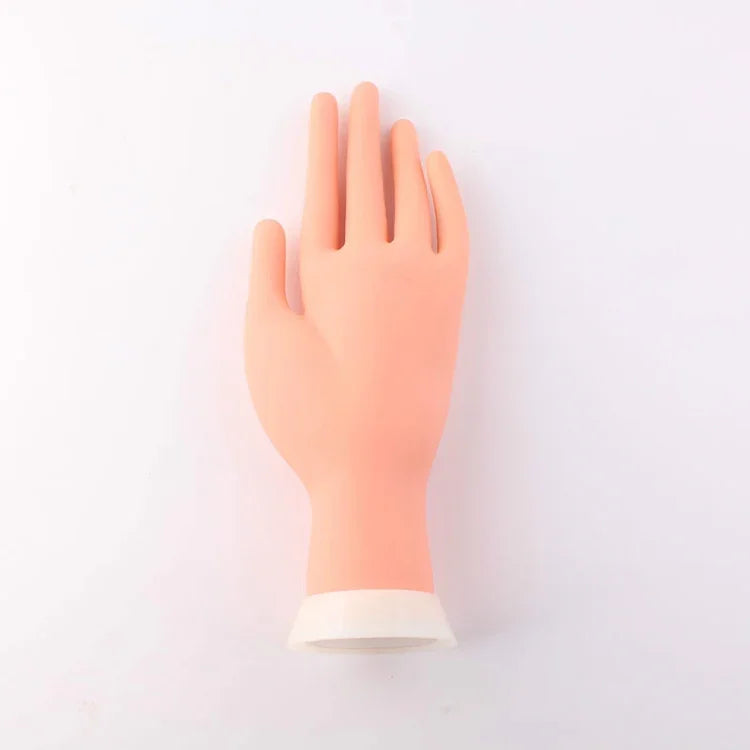 แบบจำลองมือฝึกทำเล็บมือ มือเทียมสำหรับแสดงแบบ ปรับตำแหน่งได้ ไม่งอได้
