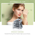 ลูกปัดสร้อยข้อมือเงินสเตอร์ลิง S925 แบบเรียบ DIY สำหรับบ้านอบอุ่น