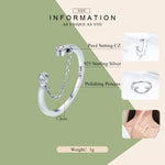สร้อยข้อมือเงินซิริคอน S925 เงินสเตอร์ลิง แหวนเปิดสำหรับผู้หญิง, SCR216