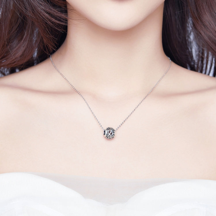 ลูกปัดตัวอักษรลายเงินสเตอร์ลิง S925 สำหรับทำสร้อยข้อมือ DIY, SCC1158