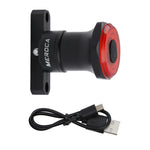 ไฟท้ายเบรกเซ็นเซอร์อัจฉริยะ MEROCA MX2 สำหรับจักรยานภูเขา ชาร์จ USB สำหรับจักรยานถนน ขี่กลางคืน ติดตั้งบนเบาะนั่ง สีดำ, สีสันสดใส, สีทองชมพู, ติดตั้งบนท่อเบาะสีดำ