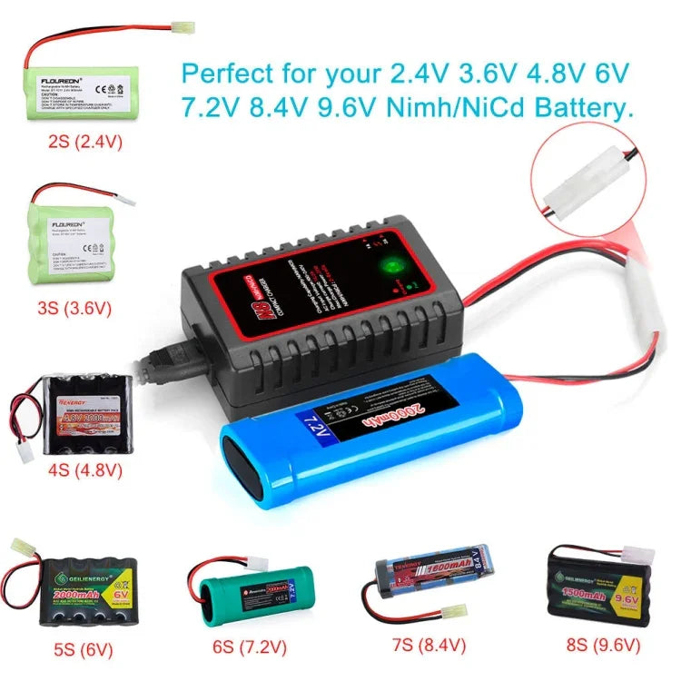 เครื่องชาร์จแบตเตอรี่ Ni-MH Ni-Cr สมาร์ทบาลานซ์ HTRC N8, ปลั๊ก EU, ปลั๊ก US, ปลั๊ก UK