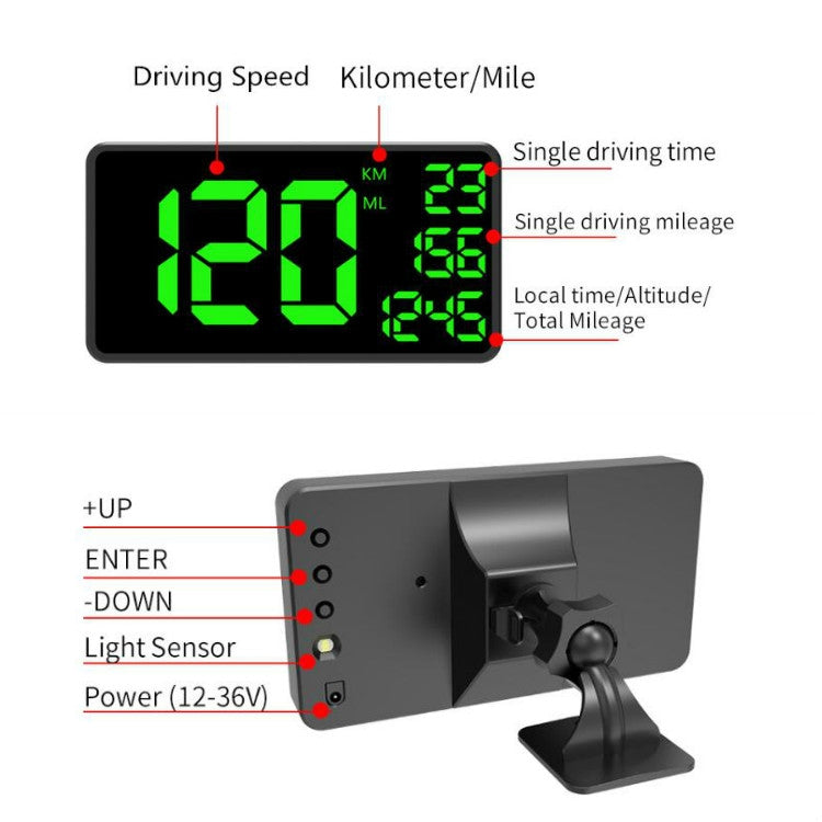 C1090 6.2 inch HUD Car Head-up Display GPS Car Universal Mileage Speed Meter Speeding Alarm / GPS Satellite Speed Measurement, C1090  6.2 inch