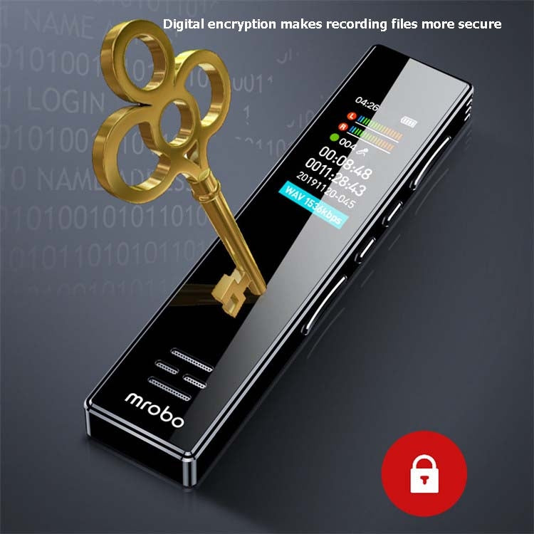 เครื่องบันทึกเสียงมืออาชีพ MROBO A10 ลดเสียงรบกวนนักเรียน HD เครื่องเล่น MP3 หน้าจอสี, 8GB, 16GB