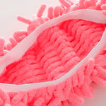 ปลอกครอบรองเท้าถูพื้นแบบขี้เกียจ Chenille 2 ชิ้น ทำความสะอาดพื้น ถอดซักได้ สีสุ่ม ไม้ถูพื้น