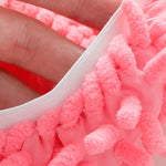 ปลอกครอบรองเท้าถูพื้นแบบขี้เกียจ Chenille 2 ชิ้น ทำความสะอาดพื้น ถอดซักได้ สีสุ่ม ไม้ถูพื้น