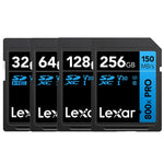 Lexar SD-800X Pro การ์ดความจำ SD ความเร็วสูงสำหรับกล้อง SLR, 32GB, 64GB