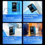 Lexar SD-800X Pro การ์ดความจำ SD ความเร็วสูงสำหรับกล้อง SLR, 32GB, 64GB