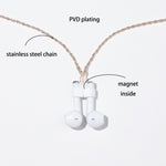 AIRPODS Wireless Headset Anti-lost Chain Strong Magnetic Sleeve Titanium Steel Stainless Steel Color Retention Anti-lost Necklace, Golden, Rose Gold, Black Gold, Steel Color