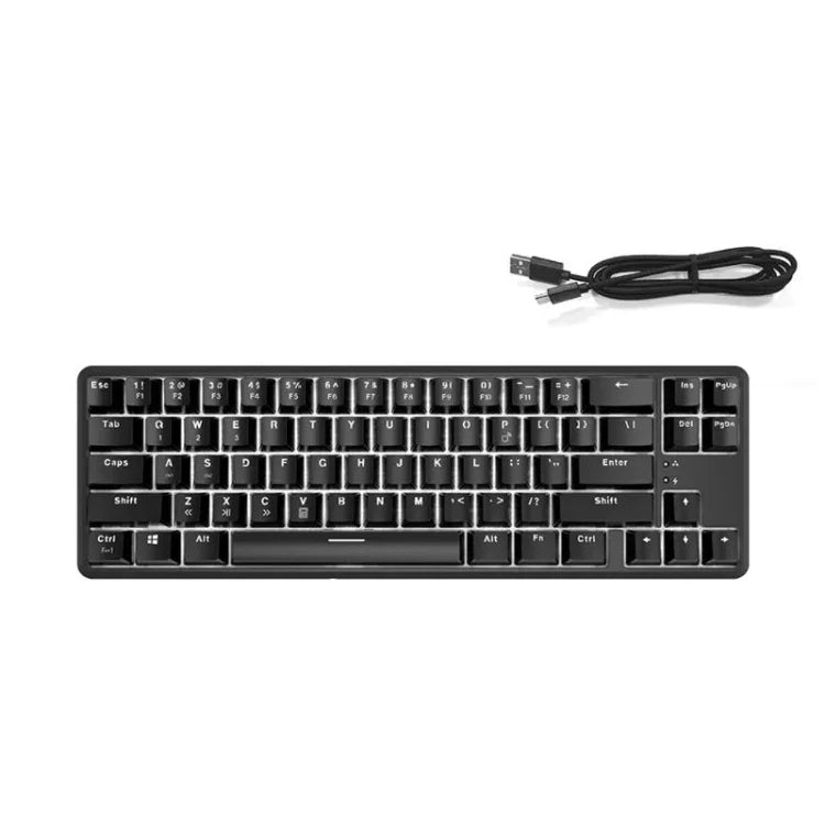 คีย์บอร์ดกลไก Ajazz K680T Mini USB แบบมีสายและไร้สาย 68 ปุ่ม สำหรับแล็ปท็อป ความยาวสาย 1.6 เมตร สวิตช์สีเขียว สีดำ สีชา