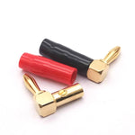 2 ชิ้น ปลั๊กกล้วย 4mm รูปตัว L 90 องศา ยางนุ่มสำหรับสายลำโพง หัวปลั๊กกล้วยลำโพง
