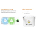 PIX-LINK WR22 ตัวขยายสัญญาณ WiFi 300Mbps รีพีตเตอร์ไร้สาย ปลั๊กยุโรป ปลั๊กสหรัฐอเมริกา ปลั๊กสหราชอาณาจักร ปลั๊กออสเตรเลีย