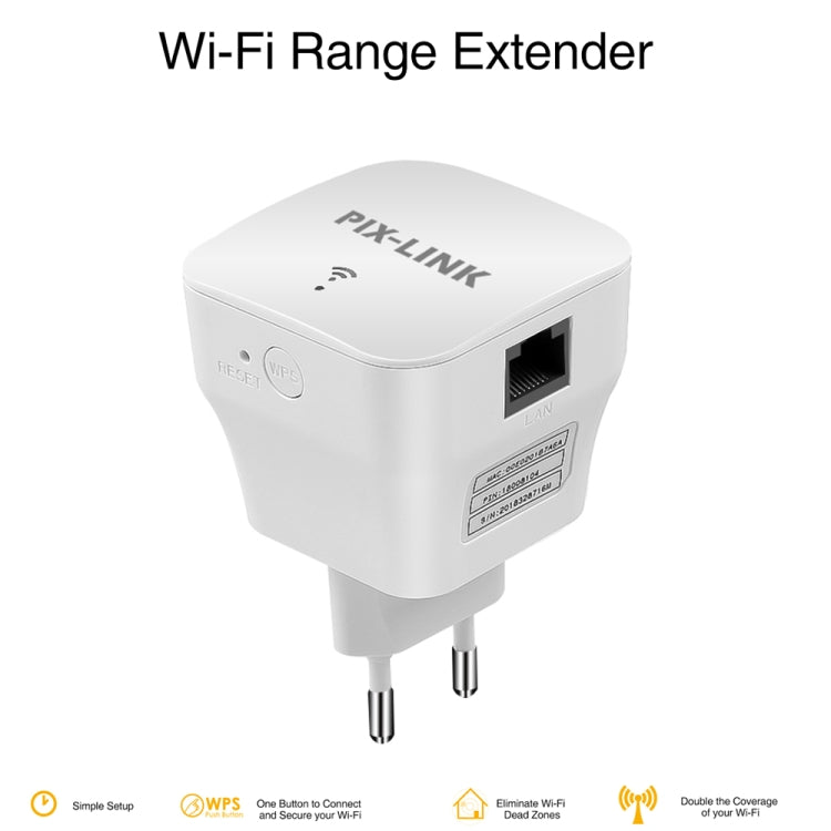 PIXLINK WR12 เครื่องขยายสัญญาณ WIFI 300Mbps รีพีทเตอร์เพิ่มประสิทธิภาพ, ปลั๊ก EU, ปลั๊ก UK, ปลั๊ก US, ปลั๊ก AU