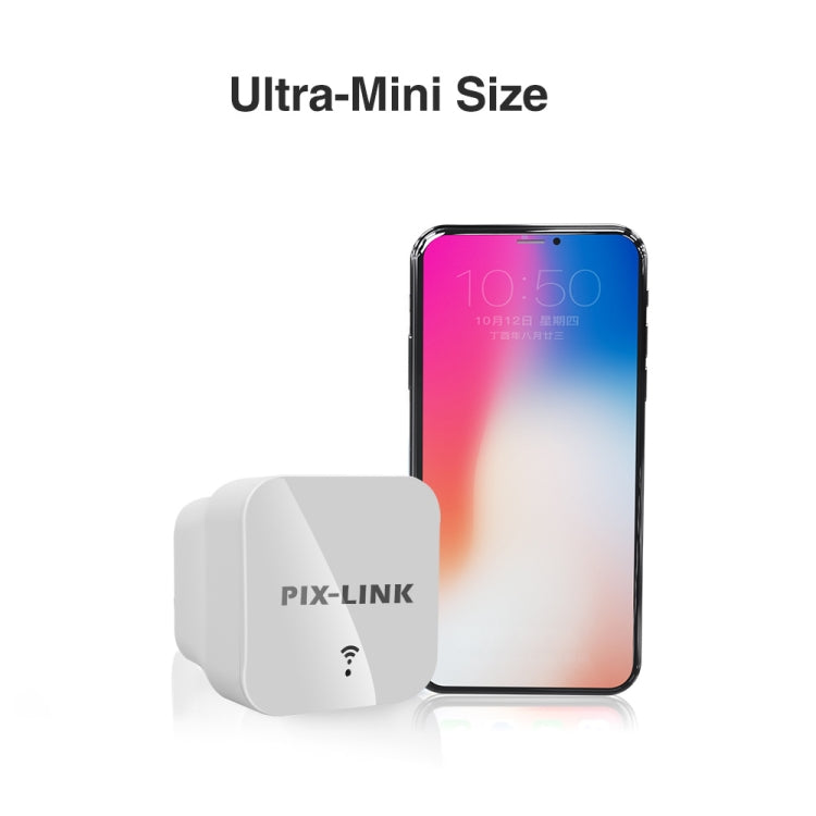 PIXLINK WR12 เครื่องขยายสัญญาณ WIFI 300Mbps รีพีทเตอร์เพิ่มประสิทธิภาพ, ปลั๊ก EU, ปลั๊ก UK, ปลั๊ก US, ปลั๊ก AU