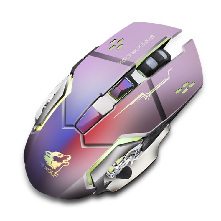เมาส์เกมกลไกไร้สาย FREEDOM-WOLF X8 2400 DPI 6 ปุ่ม 2.4G ชาร์จไฟได้ พร้อมไฟเรืองแสง รุ่น X8 สีดำ, X8 สีเทาโลหะ, X8 สีดำดาว