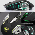 เมาส์เกมกลไกไร้สาย FREEDOM-WOLF X8 2400 DPI 6 ปุ่ม 2.4G ชาร์จไฟได้ พร้อมไฟเรืองแสง รุ่น X8 สีดำ, X8 สีเทาโลหะ, X8 สีดำดาว
