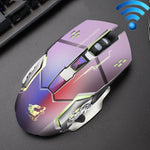 เมาส์เกมกลไกไร้สาย FREEDOM-WOLF X8 2400 DPI 6 ปุ่ม 2.4G ชาร์จไฟได้ พร้อมไฟเรืองแสง รุ่น X8 สีดำ, X8 สีเทาโลหะ, X8 สีดำดาว