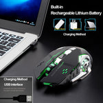 เมาส์เกมกลไกไร้สาย FREEDOM-WOLF X8 2400 DPI 6 ปุ่ม 2.4G ชาร์จไฟได้ พร้อมไฟเรืองแสง รุ่น X8 สีดำ, X8 สีเทาโลหะ, X8 สีดำดาว