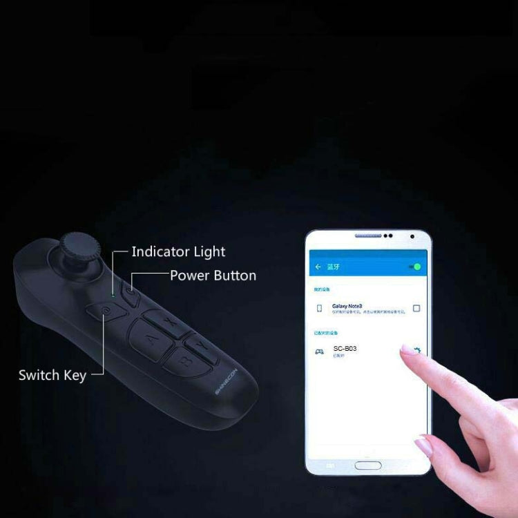 แว่น VR พร้อมรีโมท ควบคุมมือถือ Android พลิกหน้าหนังสืออิเล็กทรอนิกส์ ถ่ายวิดีโอสั้น เซลฟี่ จอยบลูทูธ