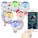 หลอดไฟ LED E27 เพลงอัจฉริยะ สีสันสดใส พร้อมรีโมทคอนโทรล ไฟปลุก, แอปเชื่อมต่อเพลงหลายเครื่อง, แอป + รีโมทคอนโทรล