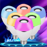 หลอดไฟ LED E27 เพลงอัจฉริยะ สีสันสดใส พร้อมรีโมทคอนโทรล ไฟปลุก, แอปเชื่อมต่อเพลงหลายเครื่อง, แอป + รีโมทคอนโทรล