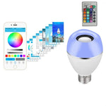 หลอดไฟ LED E27 เพลงอัจฉริยะ สีสันสดใส พร้อมรีโมทคอนโทรล ไฟปลุก, แอปเชื่อมต่อเพลงหลายเครื่อง, แอป + รีโมทคอนโทรล