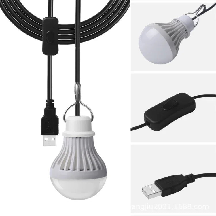 ไฟตั้งแคมป์แบบหลอด USB ไฟฉุกเฉิน 2 ชิ้น