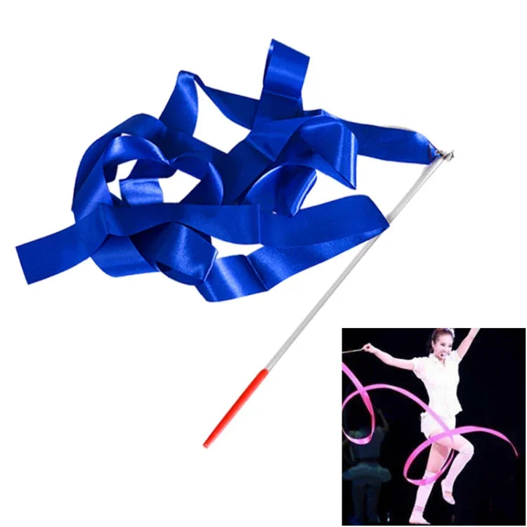 5 PCS 4 m Artistic Color Gymnastics Ribbon Dance Props Children Toys, Rose Red, Pink, Red, Orange, Yellow, Green, Blue