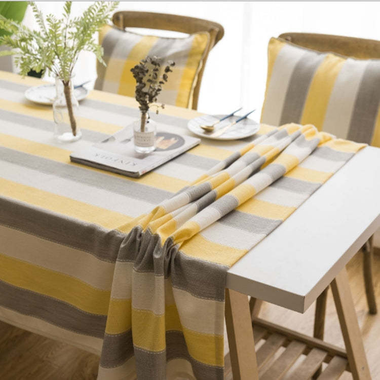 ผ้าคลุมผ้าขนหนูสำหรับโต๊ะกาแฟสี่เหลี่ยมลายทาง โต๊ะกลม โต๊ะอาหาร ขนาด 60x60 ซม., 90x90 ซม., 100x135 ซม., 135x135 ซม., 135x160 ซม., 135x180 ซม., 135x200 ซม., 135x220 ซม., 135x250 ซม., 135x260 ซม., 135x300 ซม.
