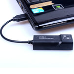 อะแดปเตอร์ USB เป็น RJ45 เครือข่ายอีเธอร์เน็ต 10/100 Mbps การ์ดเครือข่าย USB 2.0 100Mbps