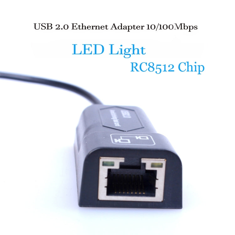อะแดปเตอร์ USB เป็น RJ45 เครือข่ายอีเธอร์เน็ต 10/100 Mbps การ์ดเครือข่าย USB 2.0 100Mbps