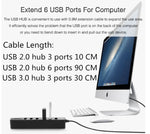 ฮับ USB 2.0 หลายพอร์ต ตัวแยก USB ความเร็วสูง 6 พอร์ต พร้อมเครื่องอ่านการ์ด TF SD